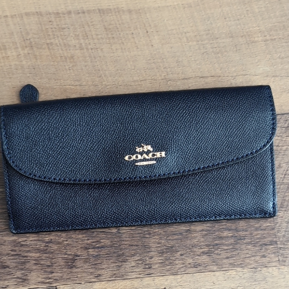 Coach Blue Leather Wallet